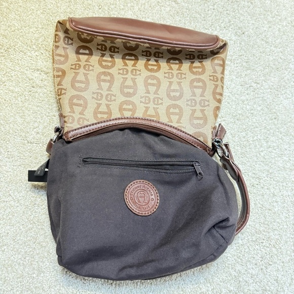 Etienne Aigner 90’s Women Brown Tan Shoulder Bag Leather Small Casual Party Chic - Picture 11 of 16